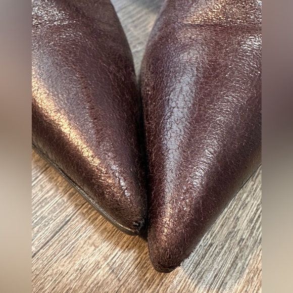 Casadei Suede & Leather Pointed Toe Pull-On Kitten Heel Ankle Boots - Size 7 - Picture 14 of 17